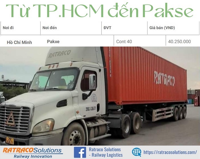 Bảng giá cước vận chuyển Container từ TPHCM đi Pakxe 2023
