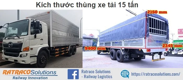 Kích thước xe tải 15 tấn là bao nhiêu? Quy định thế nào?