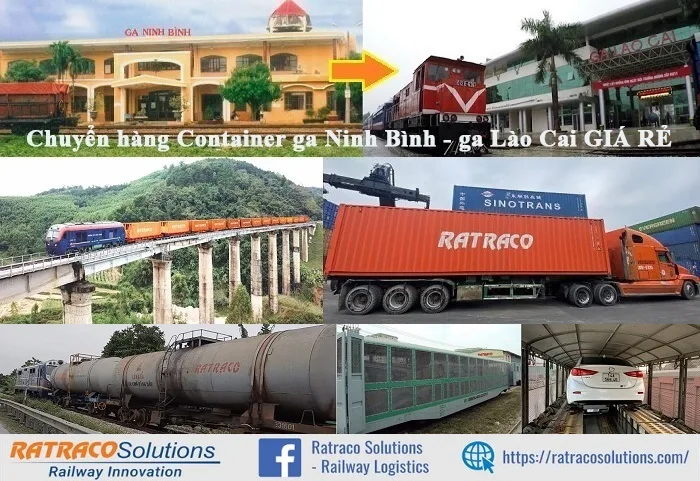Nhận chuyển hàng Container từ ga Ninh Bình đi ga Lào Cai