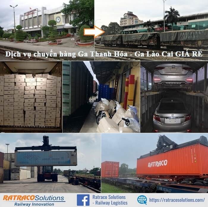 Chuyển hàng Container từ ga Thanh Hóa đi ga Lào Cai