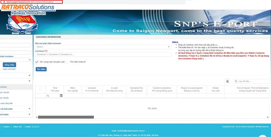 Cách tra cứu vị trí Container tại cảng TPHCM, Đà Nẵng, Hải Phòng