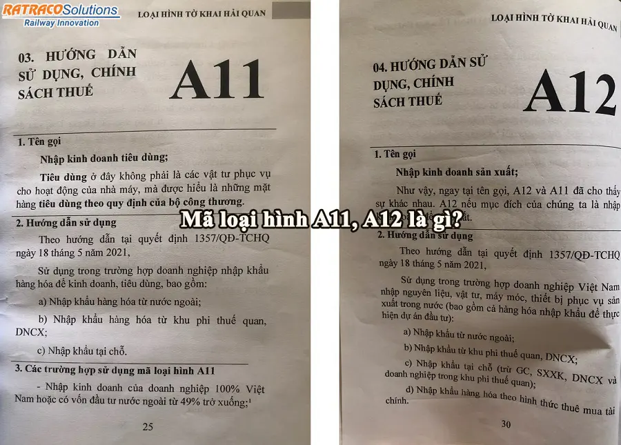 Mã loại hình A11, A12 là gì? Có gì giống khác nhau?