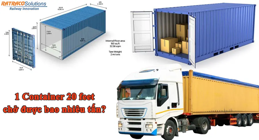 1 Container 20 feet chở được bao nhiêu tấn?