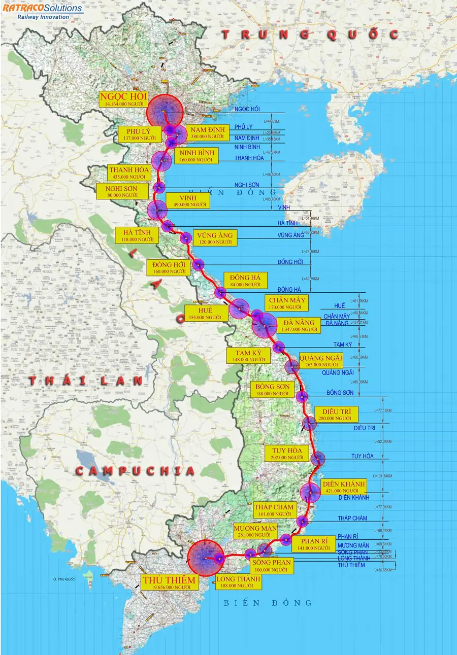 Khám phá bản đồ quy hoạch đường sắt cao tốc Bắc Nam