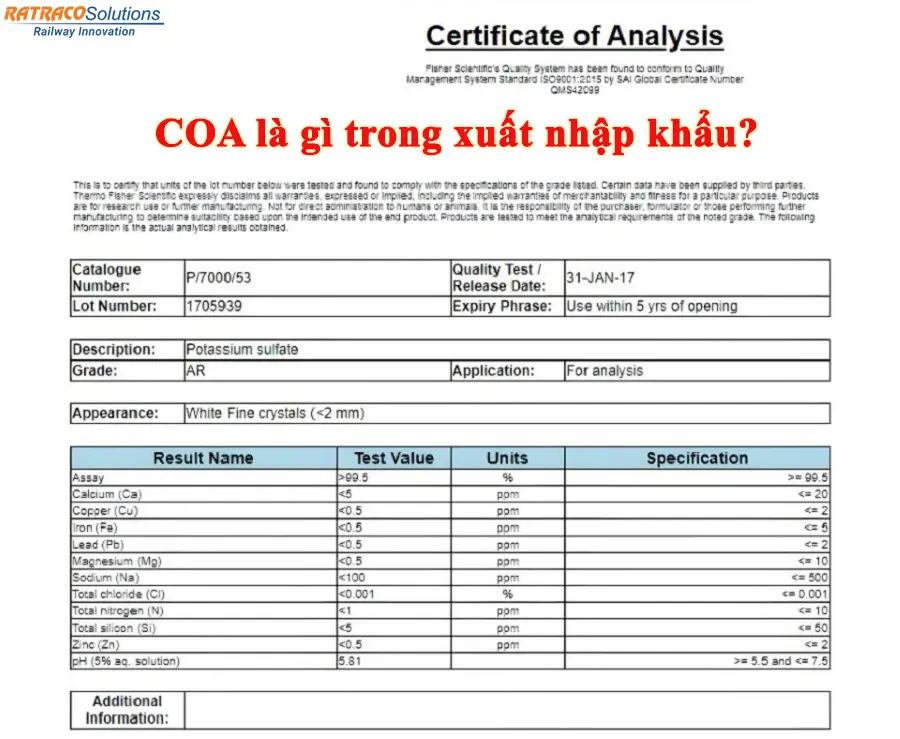 COA là gì trong xuất nhập khẩu? Đóng vai trò như thế nào?