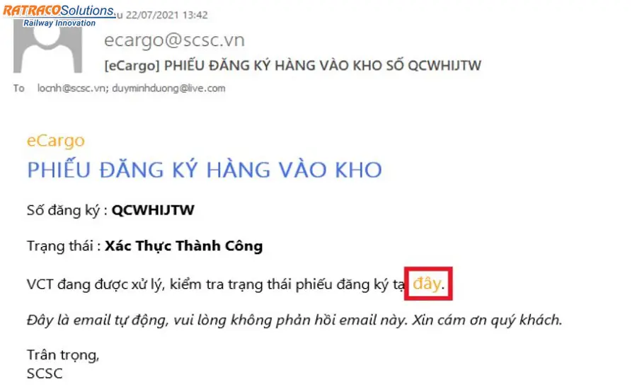 Quy trình đăng ký hàng vào kho SCSC như thế nào?